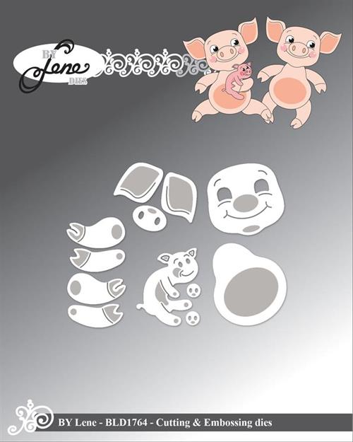 By Lene dies Baby pigs Største 2,6x2,4cm
